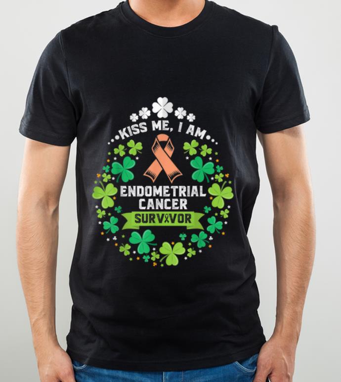 Original St Patricks Day Endometrial Cancer Support Ribbon shirt
