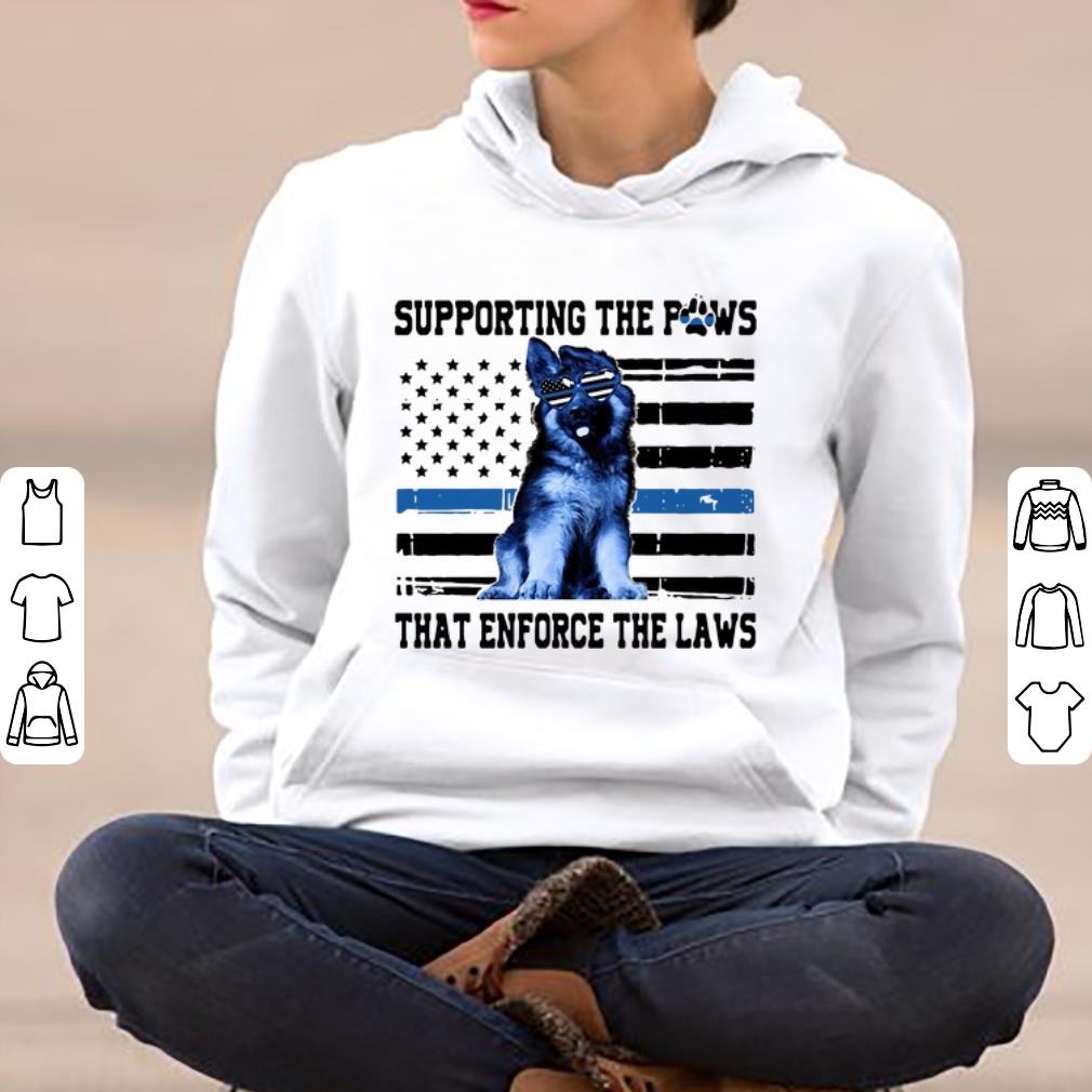 Original Supporting The Paws That Enforce The Laws Do Police American Flag shirt