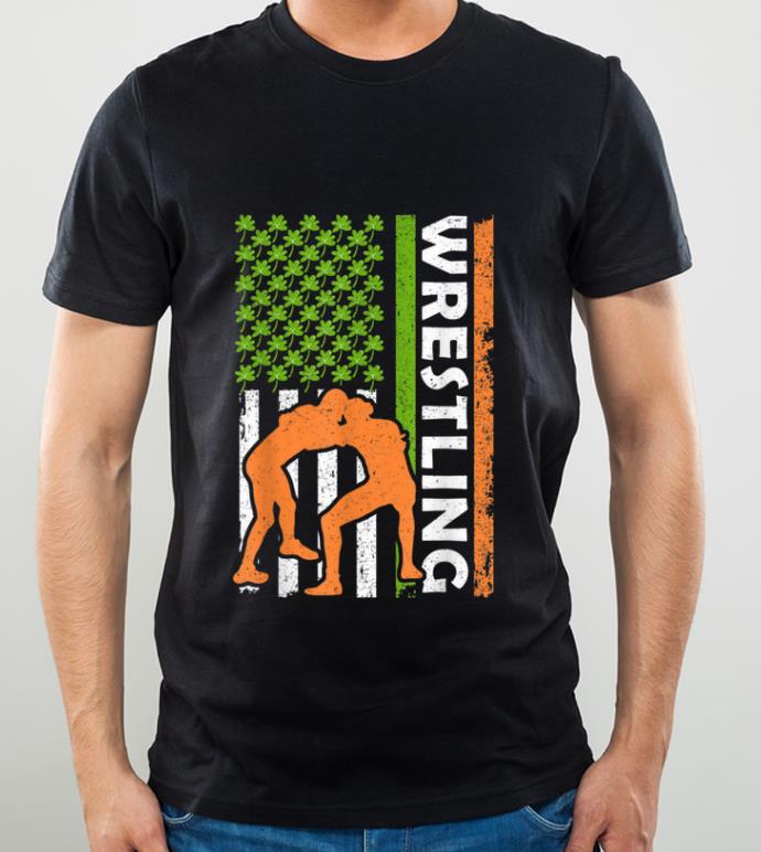 Original Vintage Irish Wrestling American Flag St Patrick's Day Gifts shirt
