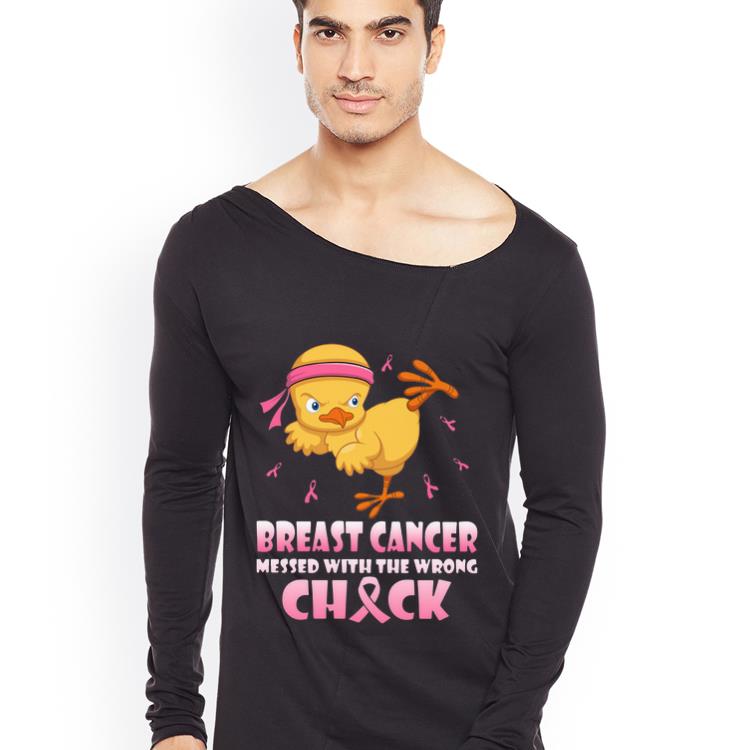 Premium Chick Breast Cancer Messed With The Wrong Check shirt