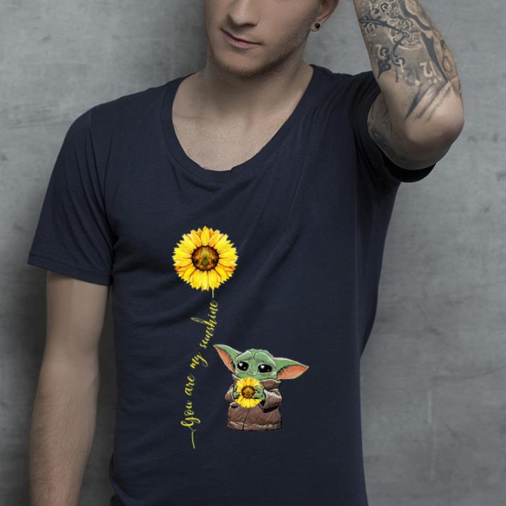 Premium Star Wars Baby Yoda Hug Sunflower You Are My Sunshine shirt