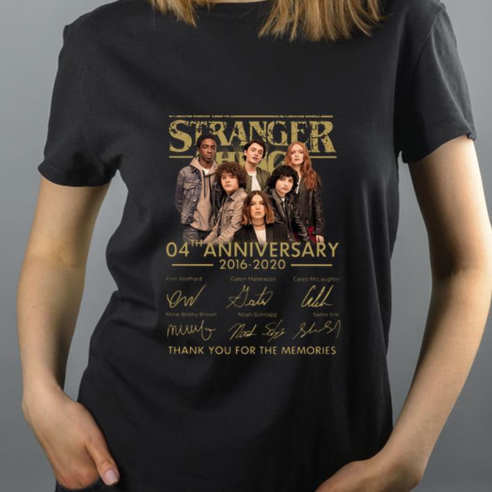 Premium Stranger Things 04th Anniversary 2016-2020 Signatures shirt