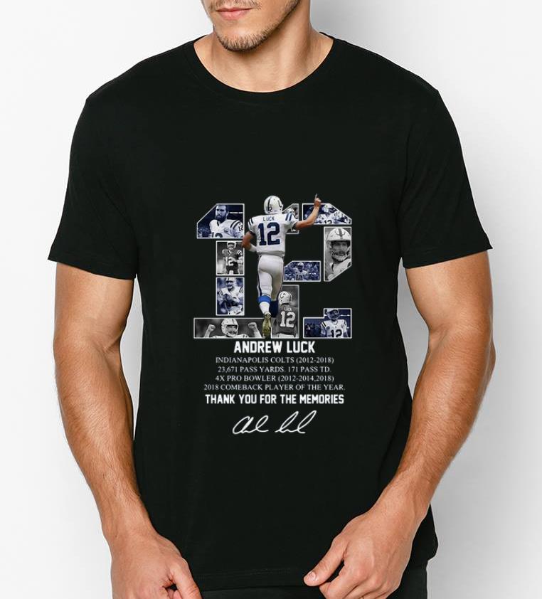 Pretty 12 Andrew Luck Thank You For The Memories Signatures shirt