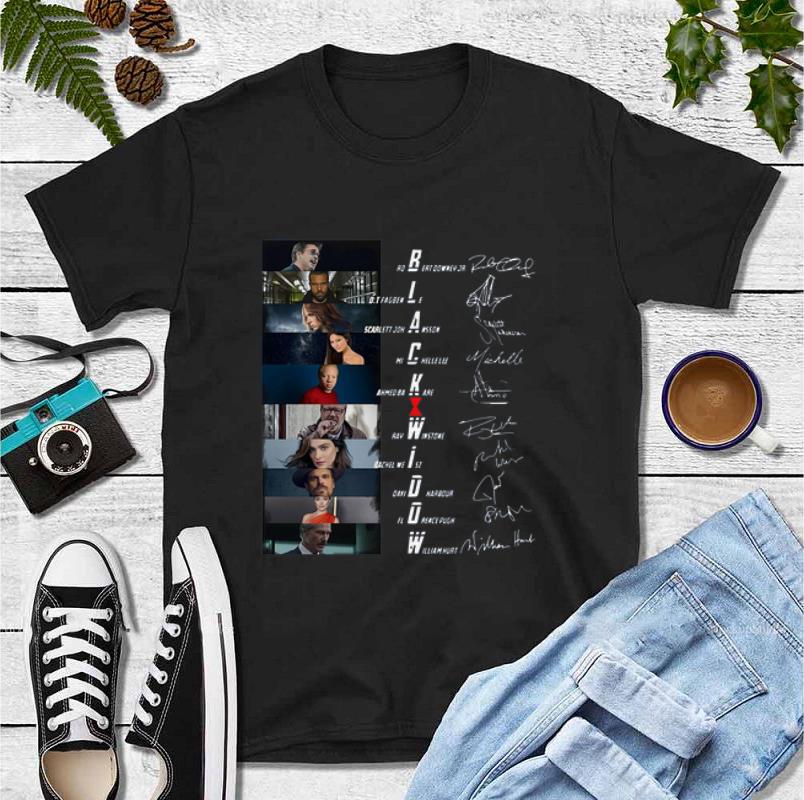 Pretty Black Widow All Characters Signatures shirt