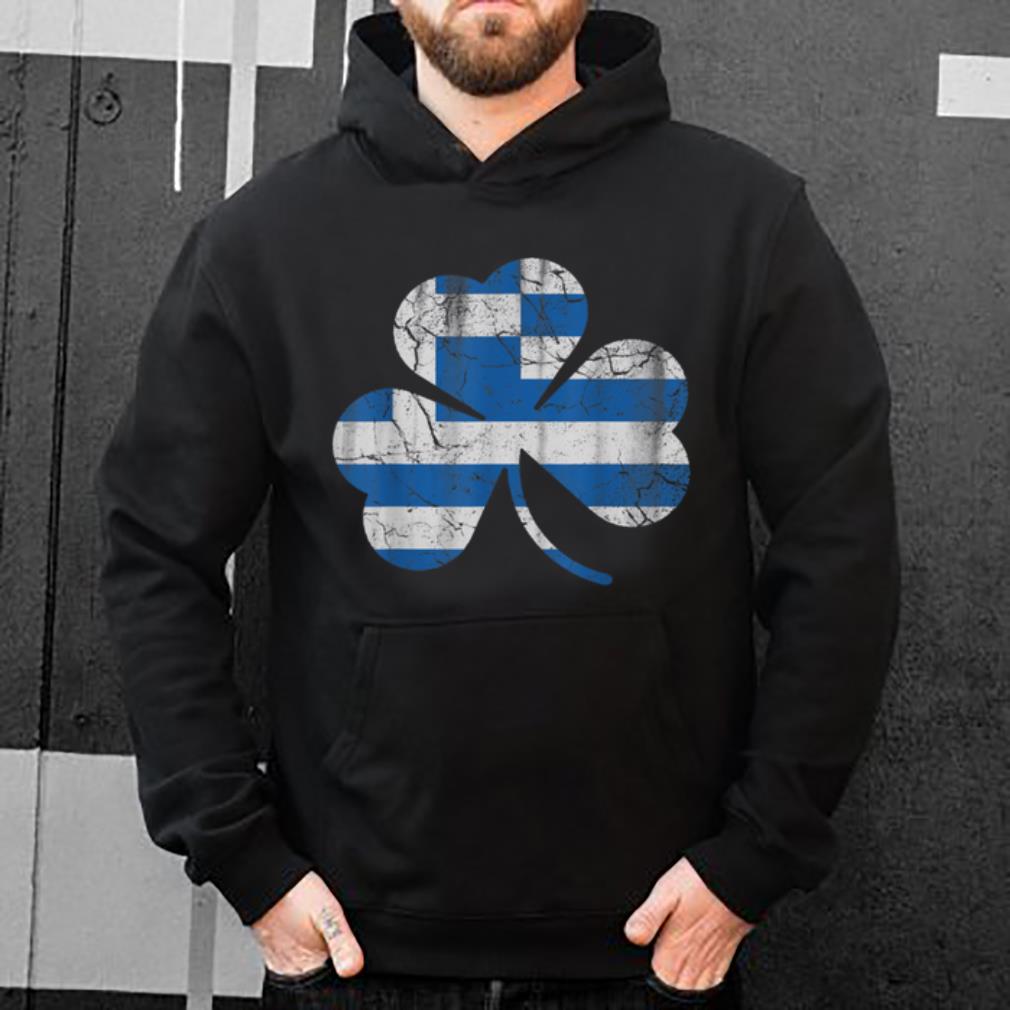 Pretty Greek Flag Shamrock Irish St Patricks Day shirt