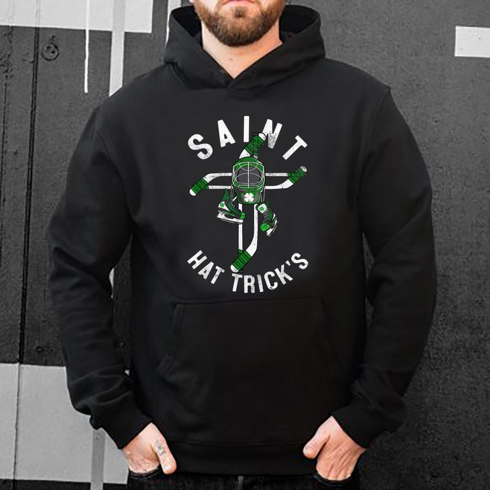 Pretty St Patricks Day Shamrock Saint Hat Tricks Ice Hockey Cross shirt