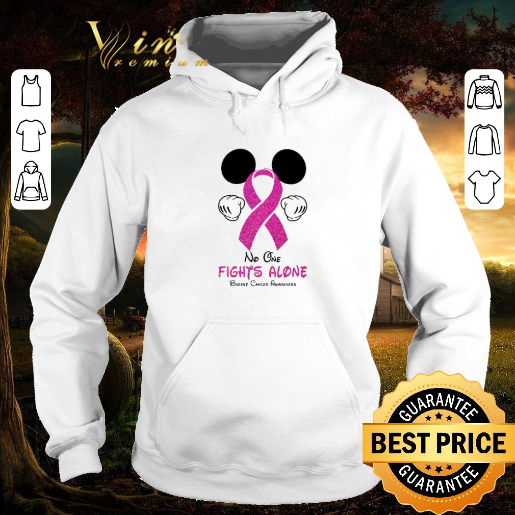 Top Mickey Mouse No One Fights Alone Breast Cancer Awareness shirt