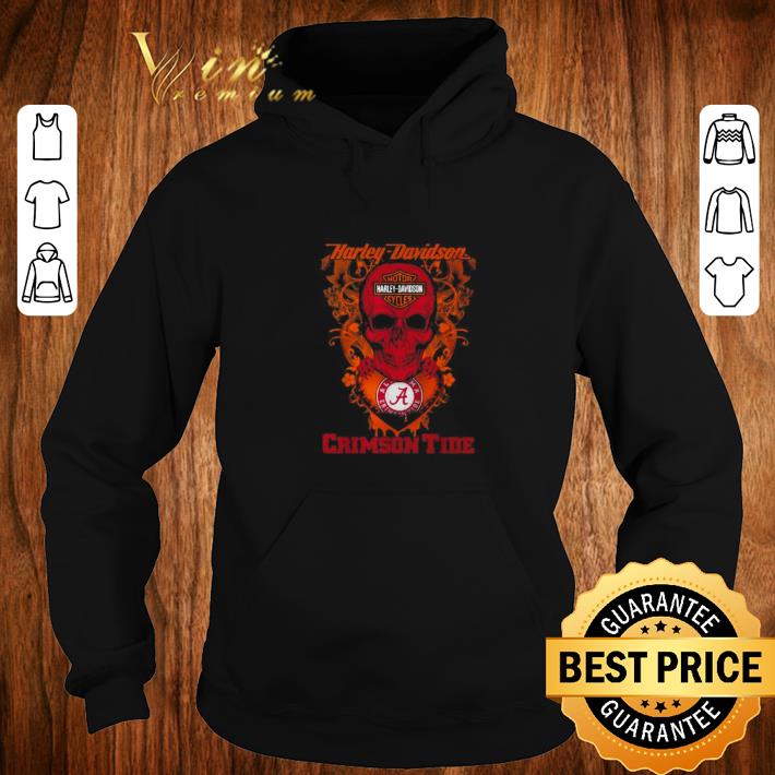 Top Skull mashup Motor Harley Davidson Cycles Alabama Crimson Tide shirt