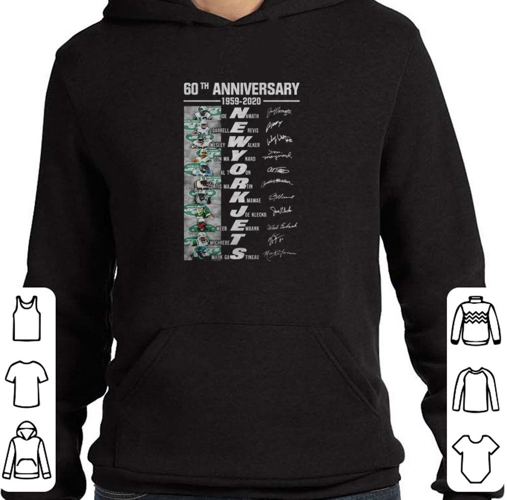 Nice 60th anniversary 1959-2020 New York Jets signatures name players shirt 5 Nice 60th anniversary 1959-2020 New York Jets signatures name players shirt