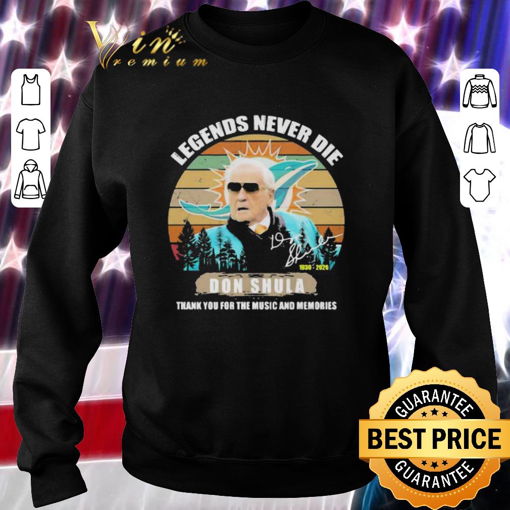 Top Legends never die 1930 2020 Don Shula Miami Dolphins signature vintage shirt