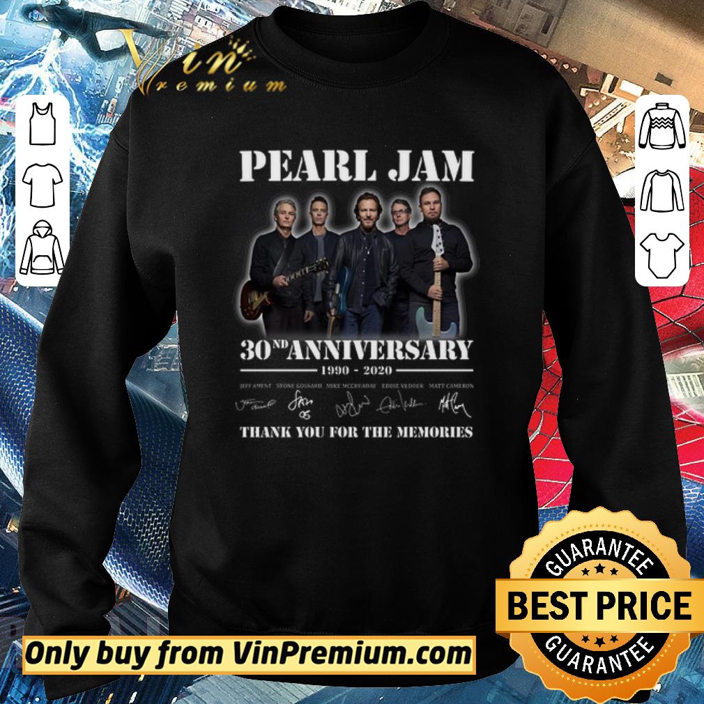 Premium Pearl Jam 30nd Anniversary 1990 2020 Signature Thank You For The Memories shirt