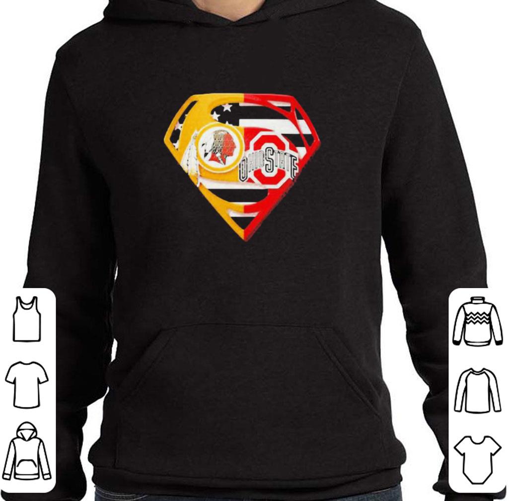 Official Washington Redskins And Ohio State Buckeyes Superman American Flag shirt