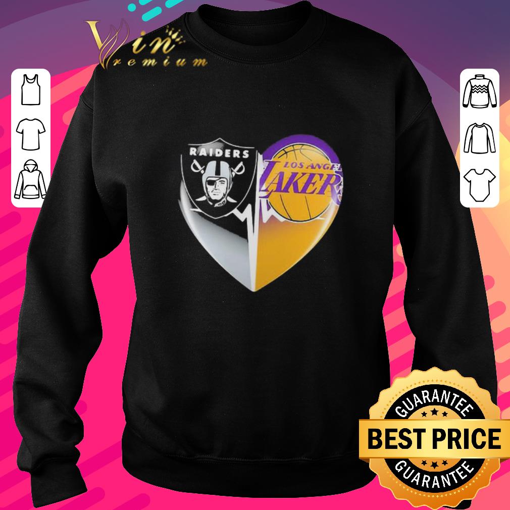 Nice Logo Oakland Raiders And Los Angeles Lakers Heartbeat lover shirt 5 Nice Logo Oakland Raiders And Los Angeles Lakers Heartbeat lover shirt