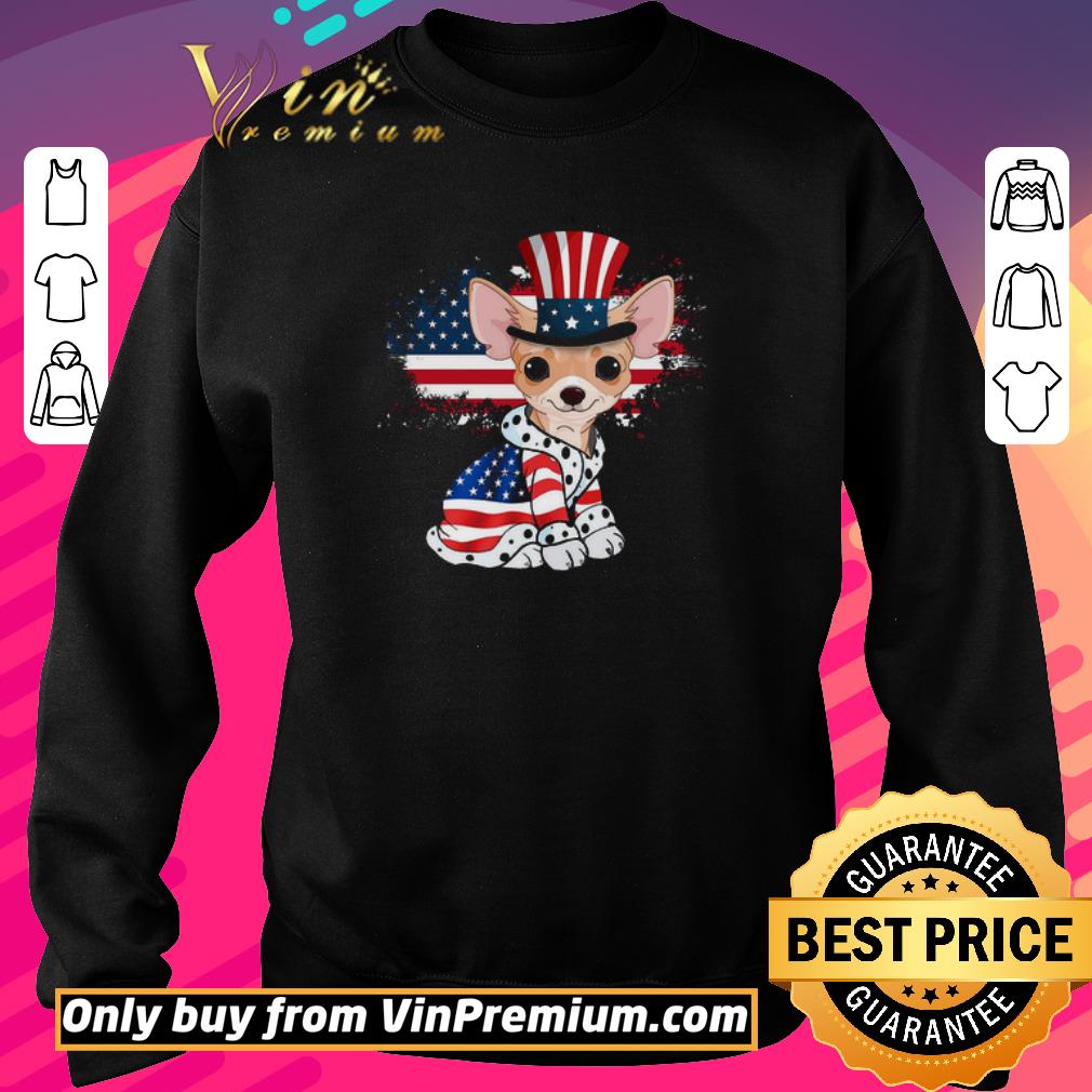 Pretty Chihuahua Happy July 4th American Flag shirt