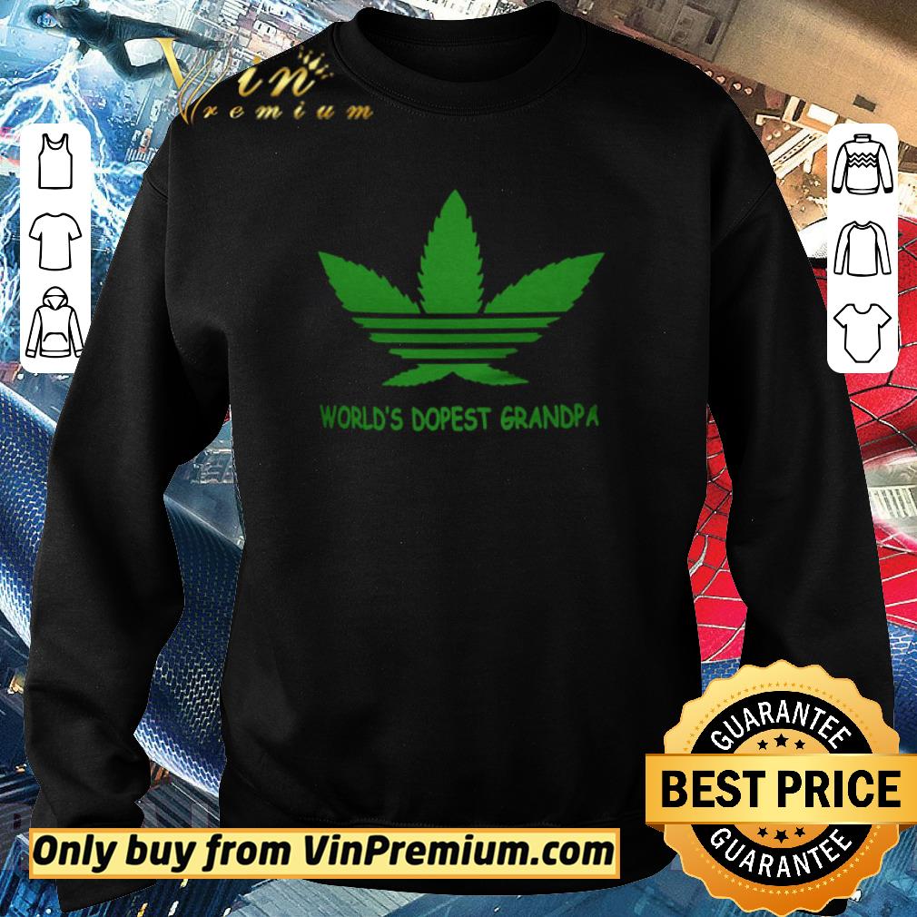 Awesome Adidas Cannabis World's Dopest Grandpa shirt
