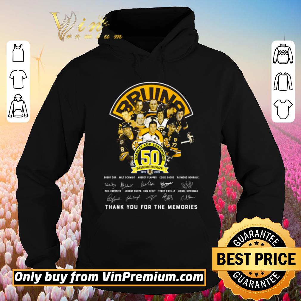 Official Boston Bruins 50th anniversary all players thank you for the memories signatures shirt