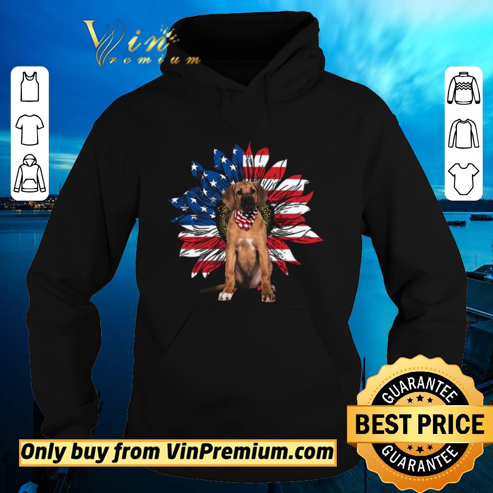 Official Rhodesian Ridgeback Sunflowers American Flag shirt
