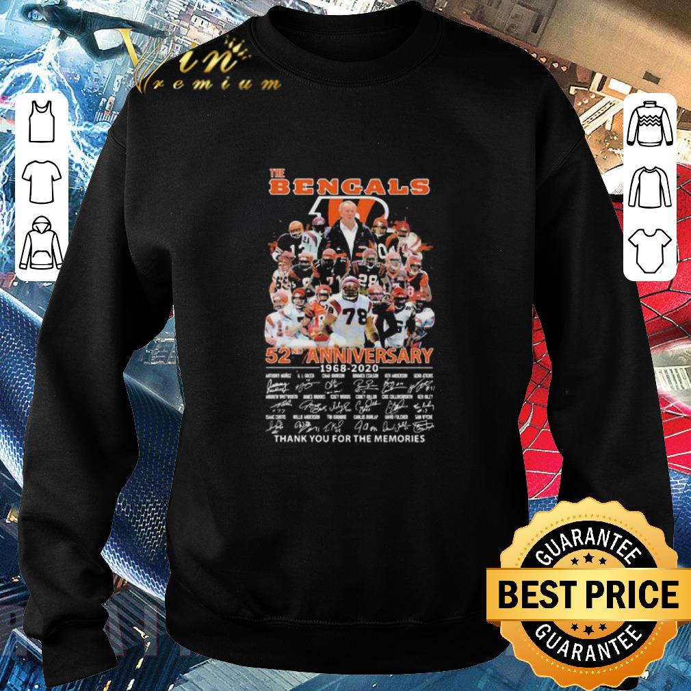 Top The Cincinnati Bengals 52nd Anniversary 1968 2020 Signatures shirt