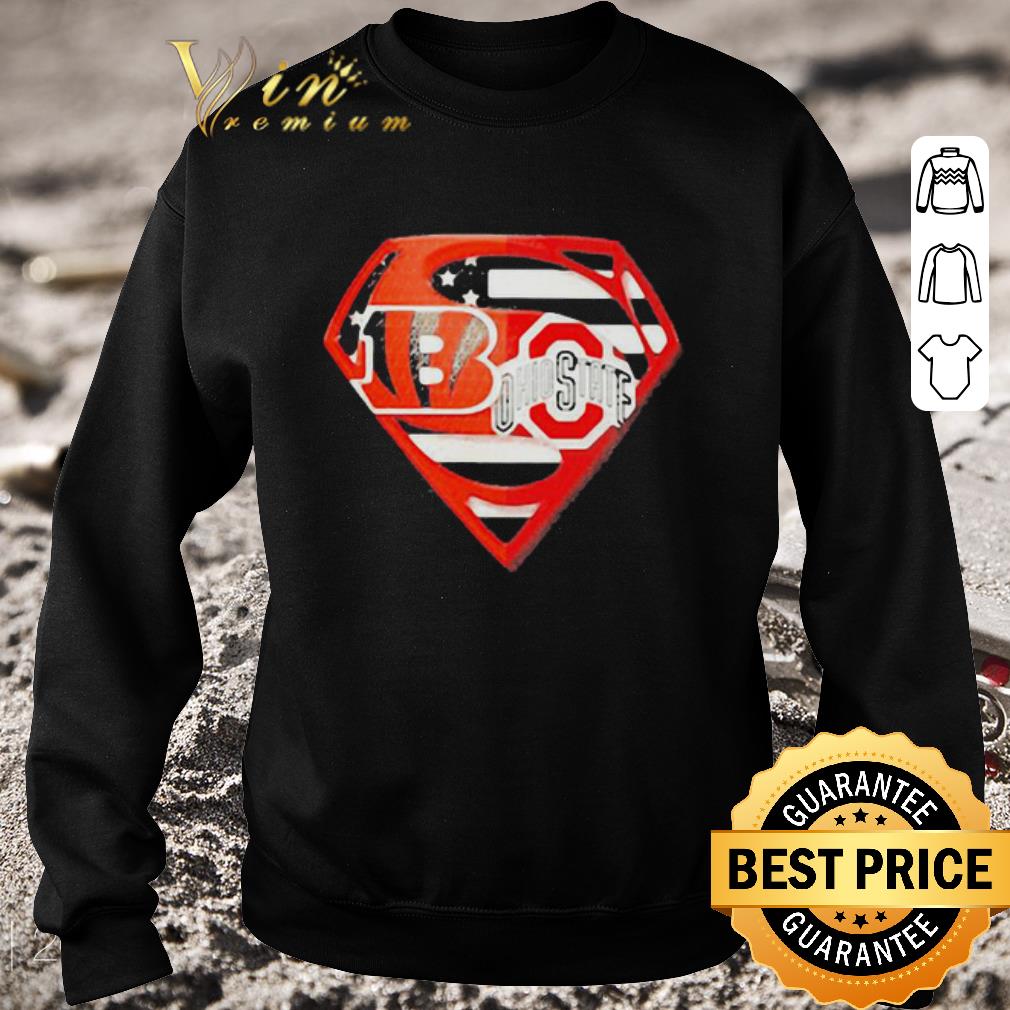 Hot Cincinnati Bengals and Ohio State Buckeyes Superman American flag shirt 5 Hot Cincinnati Bengals and Ohio State Buckeyes Superman American flag shirt
