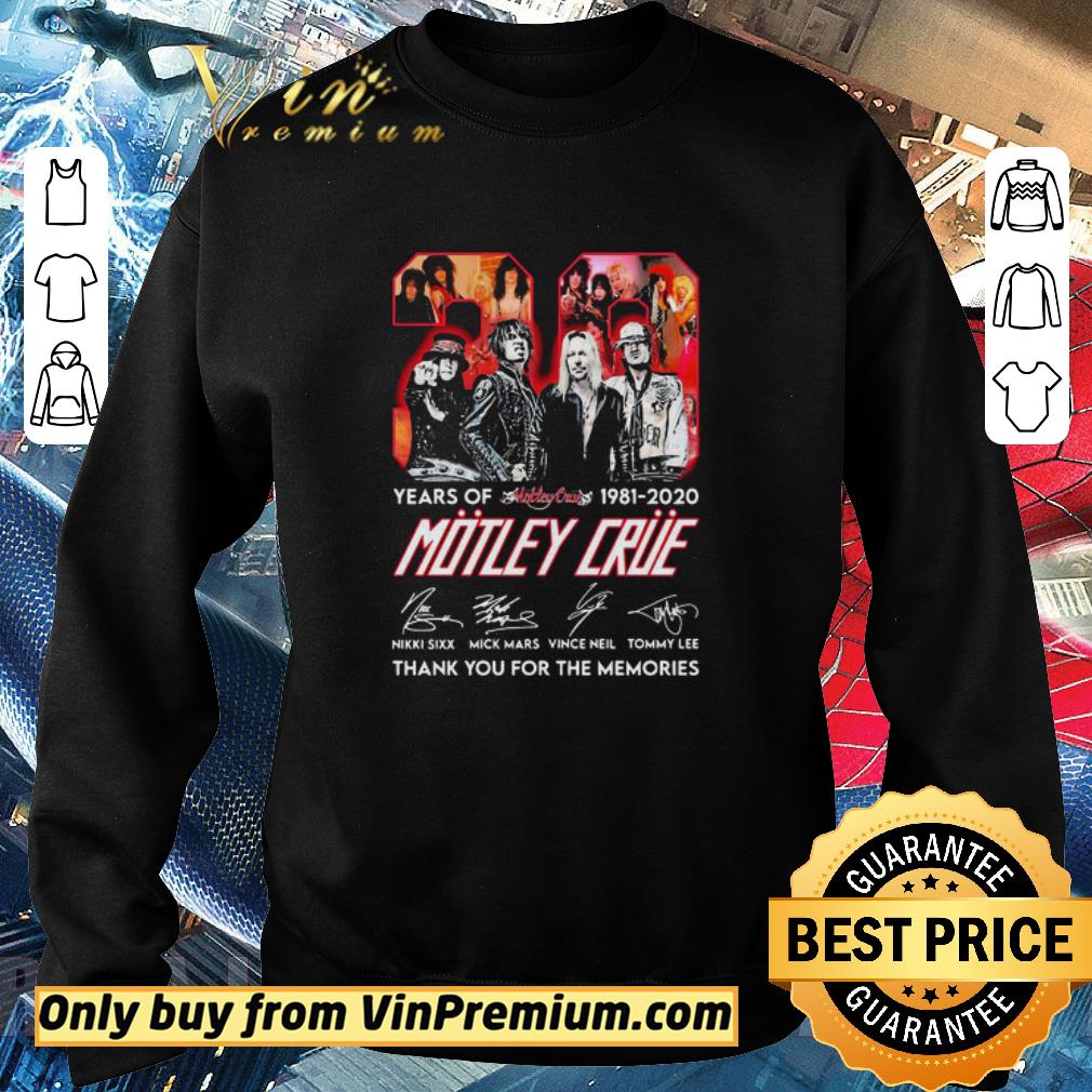 Funny 29 Years Of 1981-2020 Motley Crue Band Signatures shirt