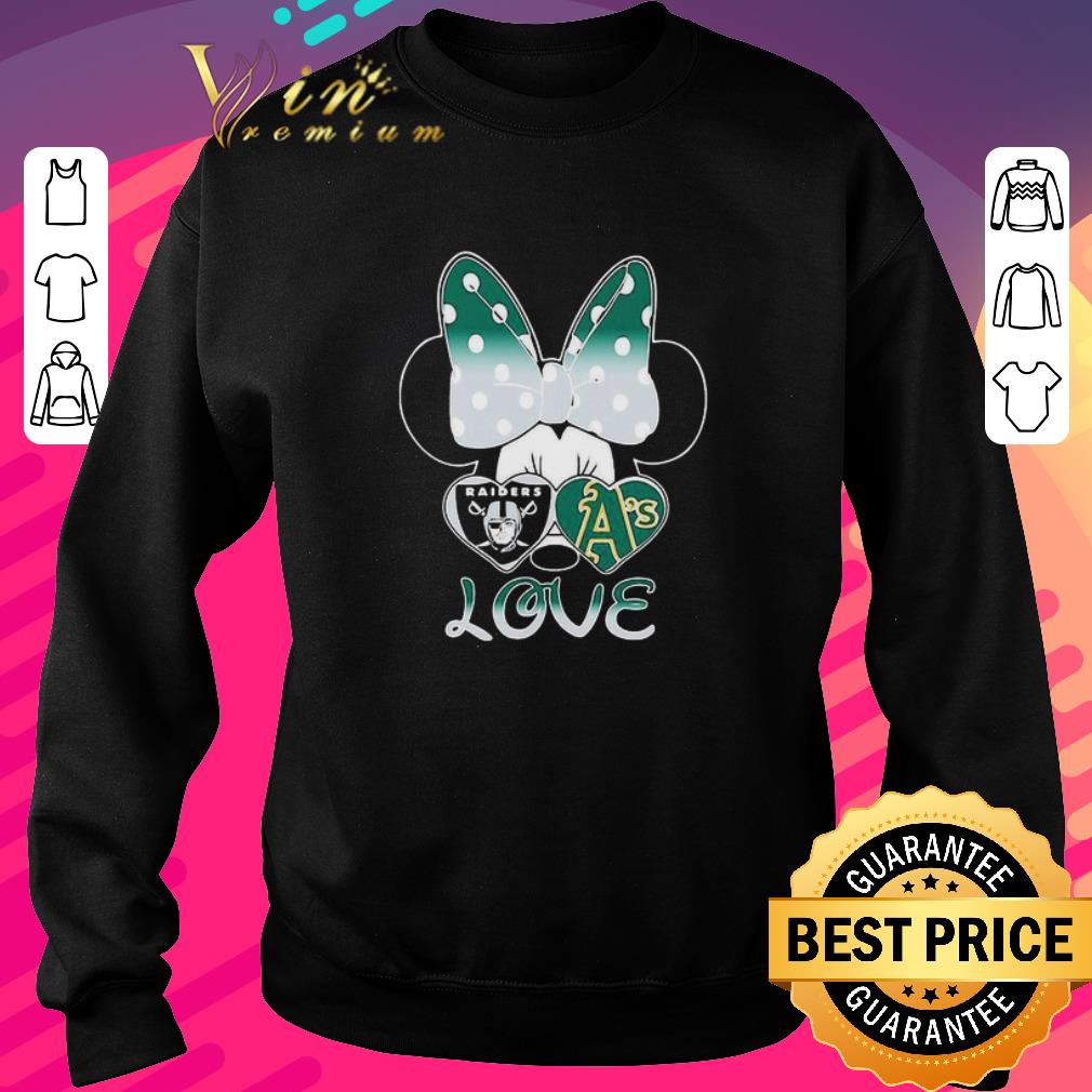 Official Minnie Mouse Oakland Raiders And Oakland Athletics Love Hearts shirt