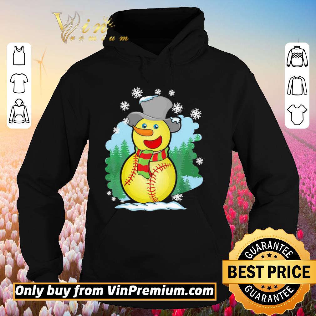 Funny Official Softball Snowman Christmas shirt
