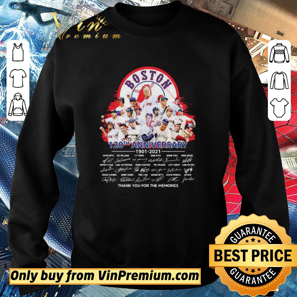 Official Boston red sox 120th anniversary thank you for the memories signatures shirt 5 Official Boston red sox 120th anniversary thank you for the memories signatures shirt