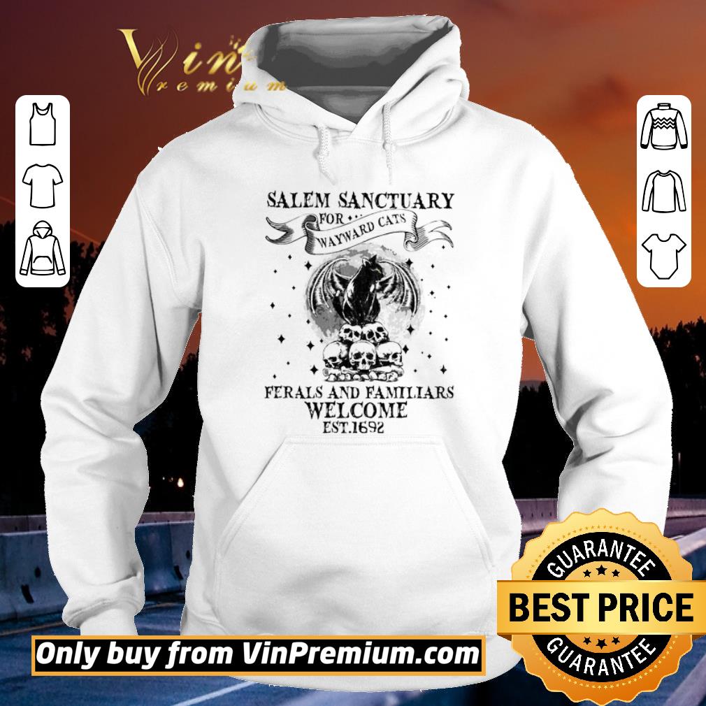 Black Cat Devil Skulls Salem Sanctuary For Wayward Cats Ferals And Familiars shirt