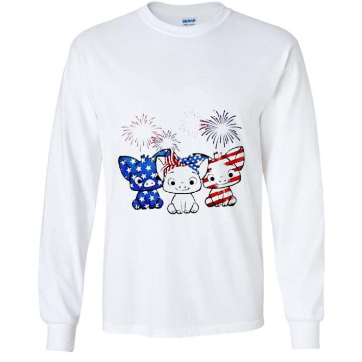 Top Firework Pigs Red White Blue Independence Day shirt
