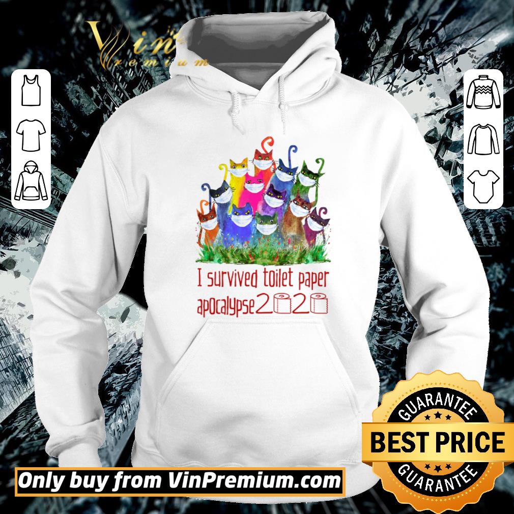 Premium Cats Watercolor Mask I Survived Toilet Paper Apocalypse 2020 shirt