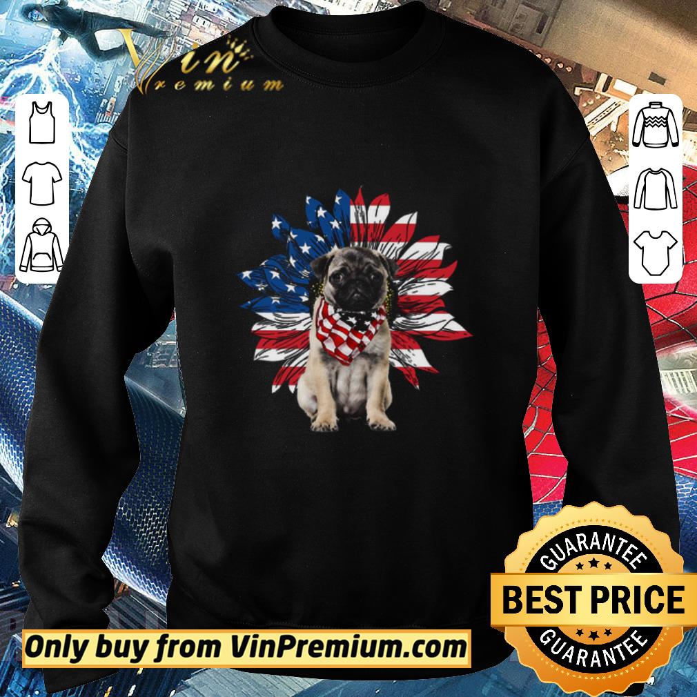 Official Pug Sunflowers American Flag shirt
