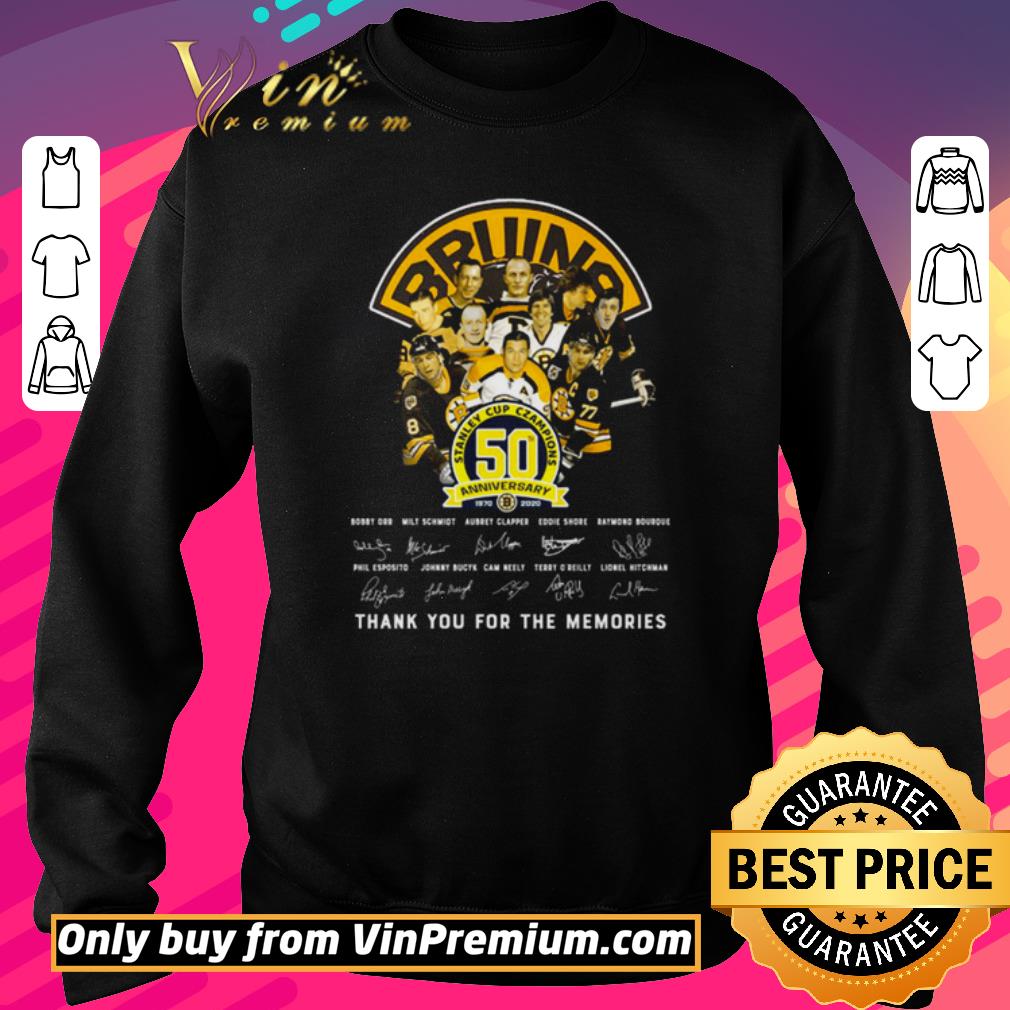 Premium Boston Bruins Stanley Cup Czampions 50th anniversary thank you for the memories shirt