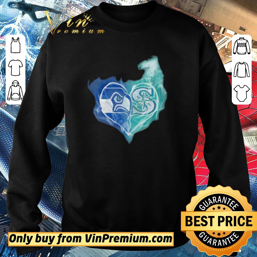 Official Seattle seahawks and seattle mariners heart shirt