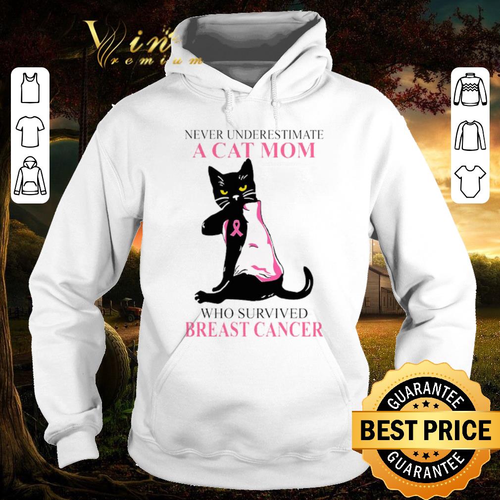 Funny A cat mom who survived Breast Cancer shirt 5 Funny A cat mom who survived Breast Cancer shirt
