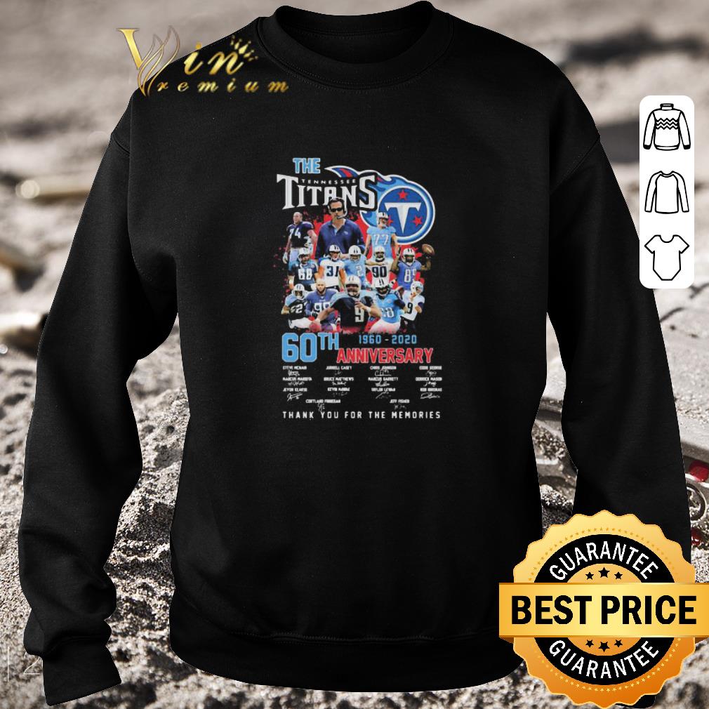Top The Tennessee Titans 60th anniversary 1960 2020 signatures shirt