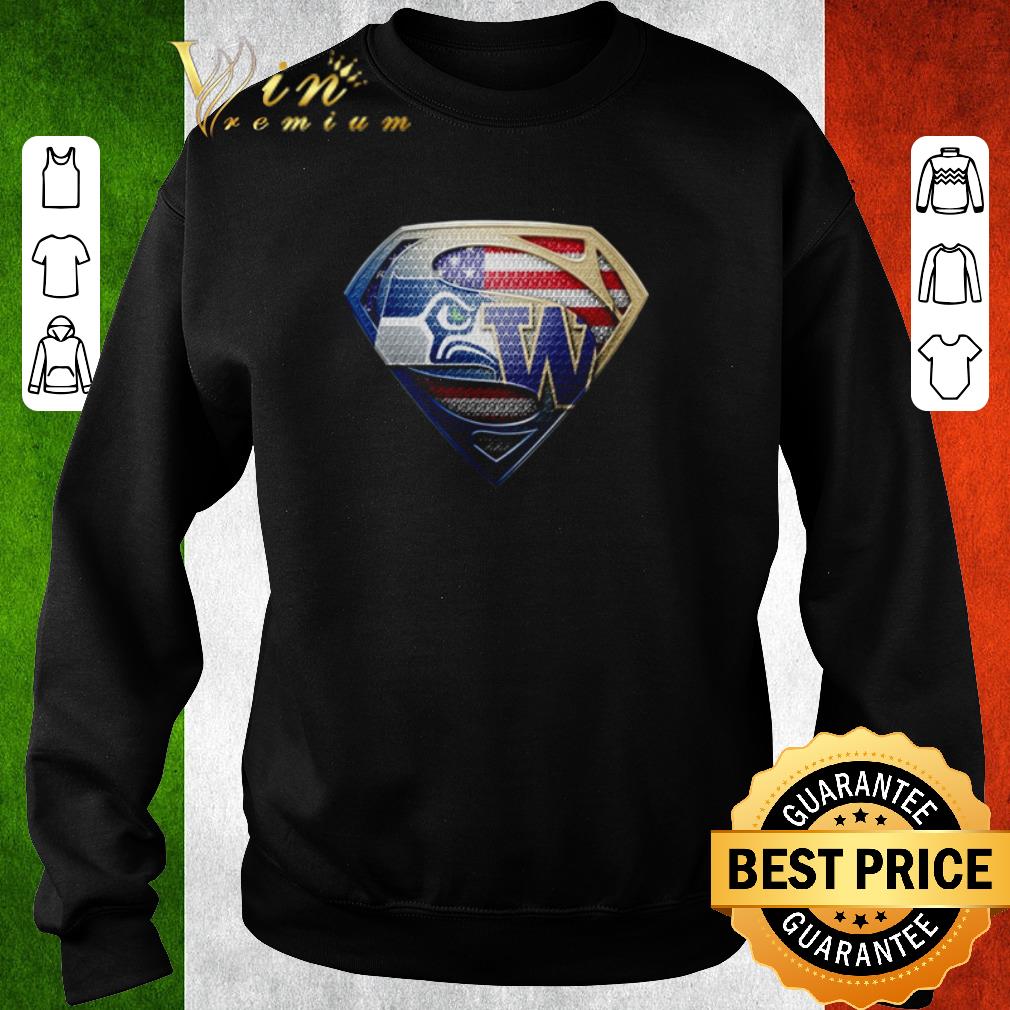 Premium Seattle Seahawks vs Wyoming Cavalry Superman American flag shirt