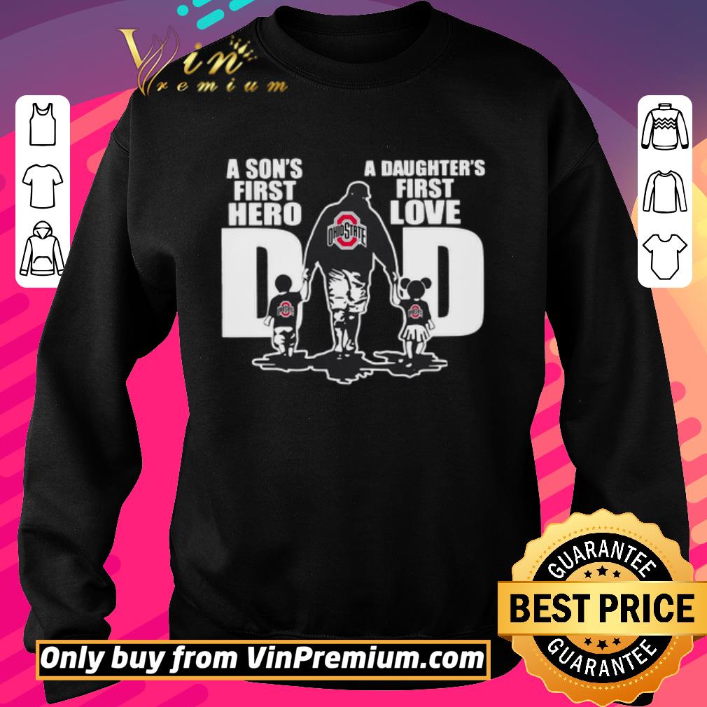 Pretty Ohio State Buckeyes Dad a son’s first hero a daughter’s first love shirt 5 Pretty Ohio State Buckeyes Dad a son’s first hero a daughter’s first love shirt