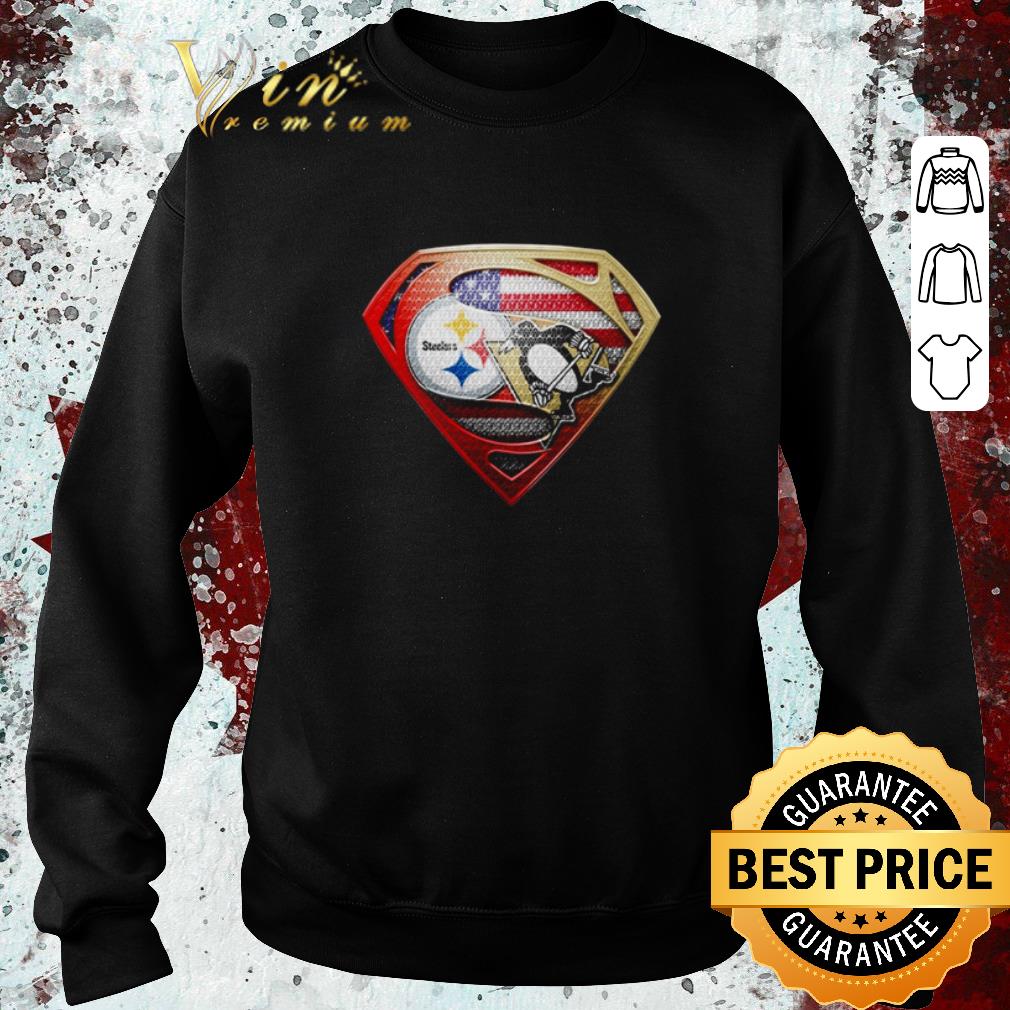 Premium Pittsburgh Steelers vs Pittsburgh Penguins Superman American flag shirt