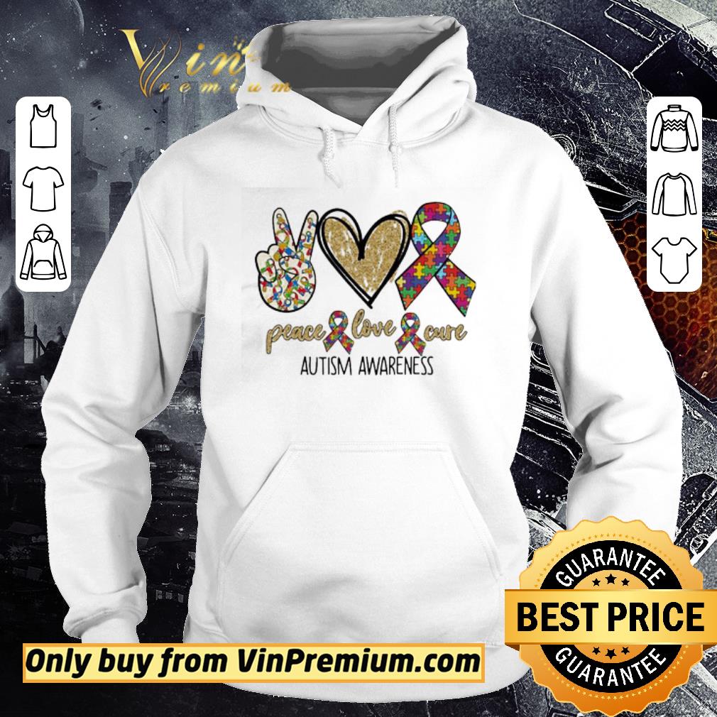 Premium Peace love cure autism awareness diamond shirt