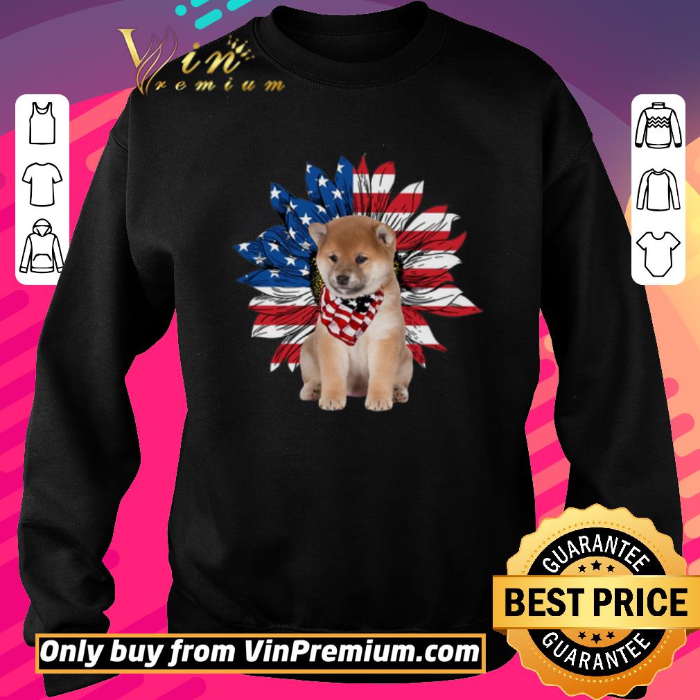 Funny Shiba Inu Sunflowers American Flag shirt 5 Funny Shiba Inu Sunflowers American Flag shirt