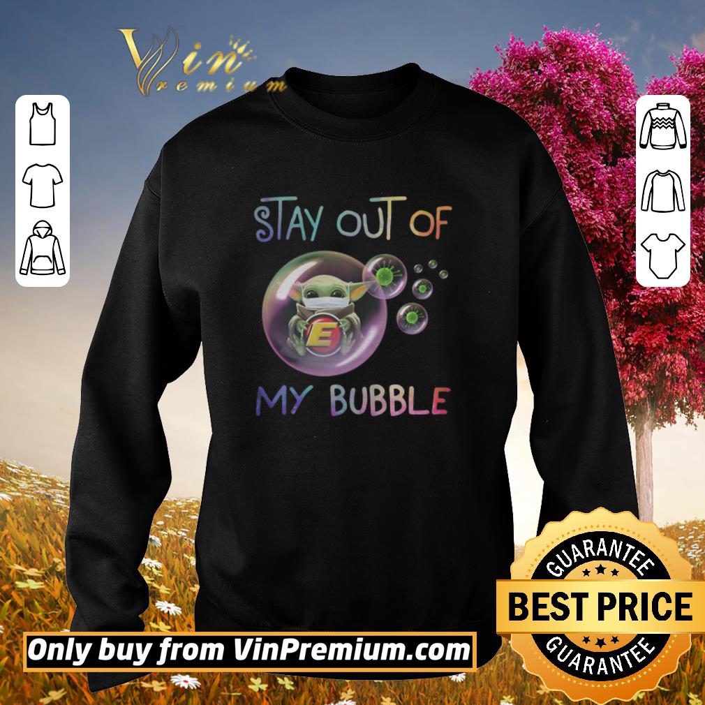 Funny Baby Yoda Face Mask Hug Estes Express Stay Out Of My Bubble Quarantine shirt