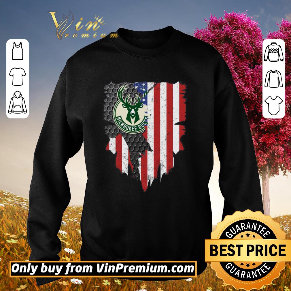 Premium Milwaukee Bucks Inside American Flag shirt