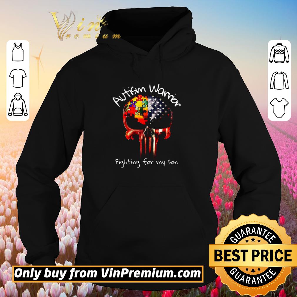 Premium Skull Autism Warrior Fighting For My Son American Flag shirt