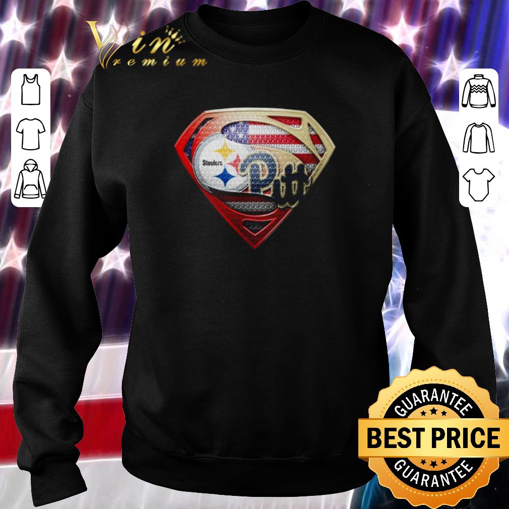 Premium Pittsburgh Steelers vs Pittsburgh Panthers Superman American flag shirt 5 Premium Pittsburgh Steelers vs Pittsburgh Panthers Superman American flag shirt