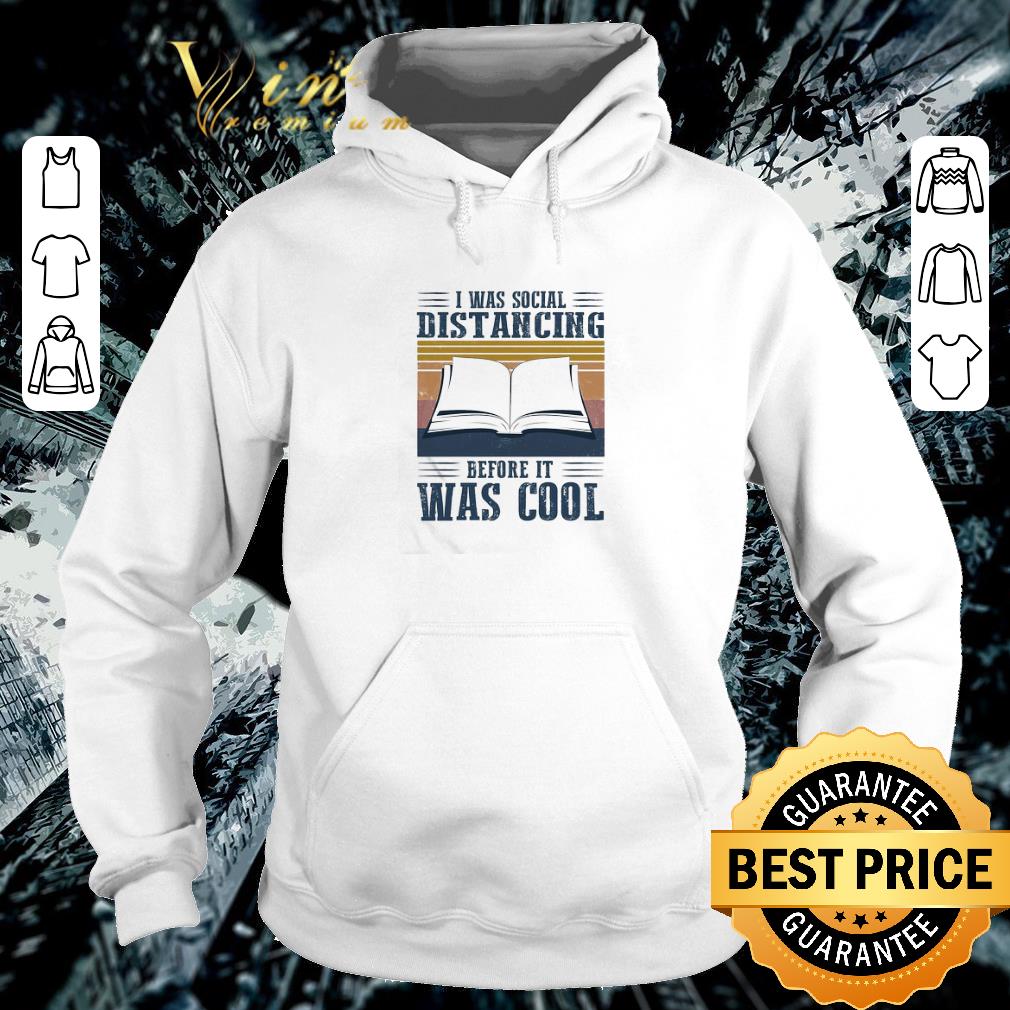 Funny Vintage i was social distancing before it was cool book Coronavirus shirt