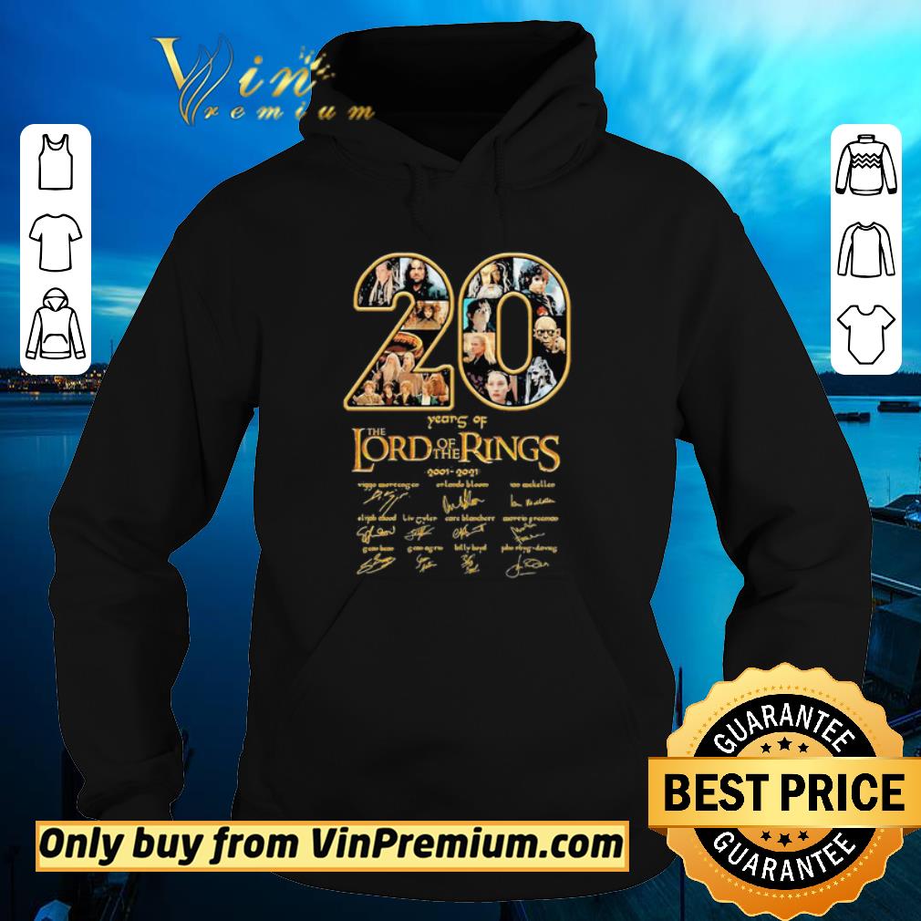 Funny 20 years of the lord of the rings 2001 2021 signatures shirt