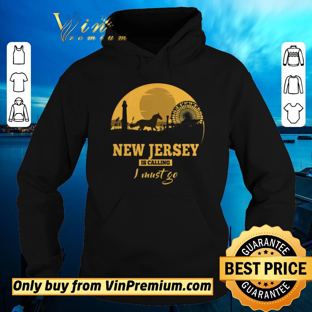 Funny Horse Sunset New Jersey Is Calling I Must Go shirt