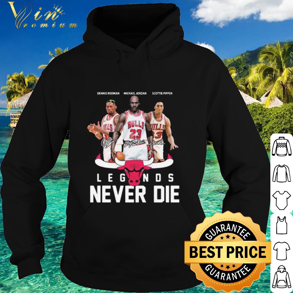 Nice Chicago Bulls Dennis Rodman Michael Jordan Scottie Pippen Signatures shirt