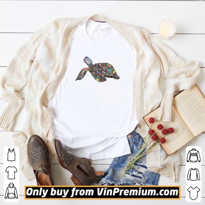 Pretty Sea Turtle Animal Floral Chromatic Colorful shirt