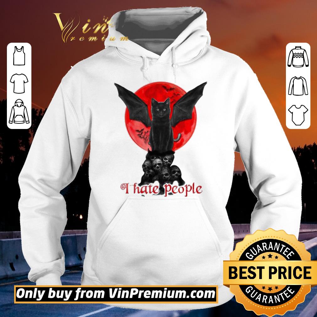Funny Bat And Black Cat Moon Skull I Hate People shirt 5 Funny Bat And Black Cat Moon Skull I Hate People shirt